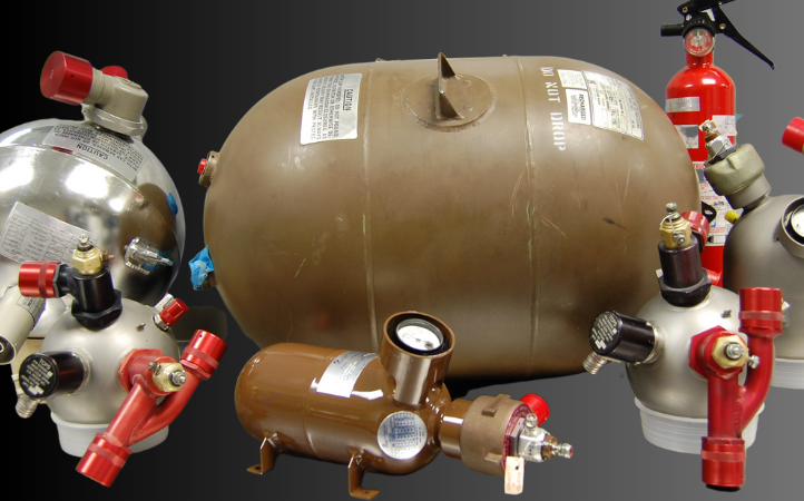 Assorted aircraft fire extinguishers